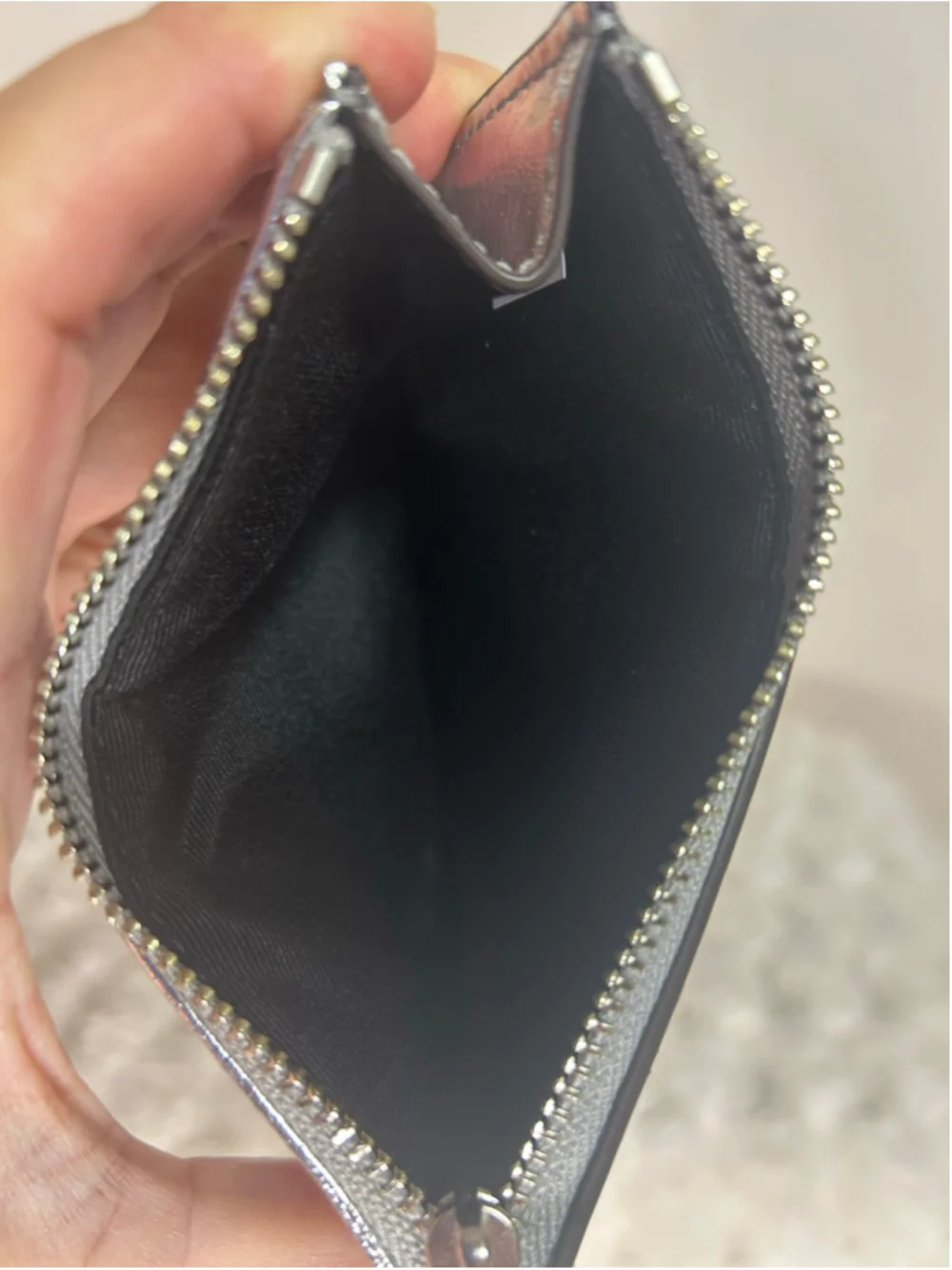 Tory Burch Metallic Silver Card Holder